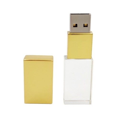 Gold Crystal USB With Led Light USB-Gold-8GB